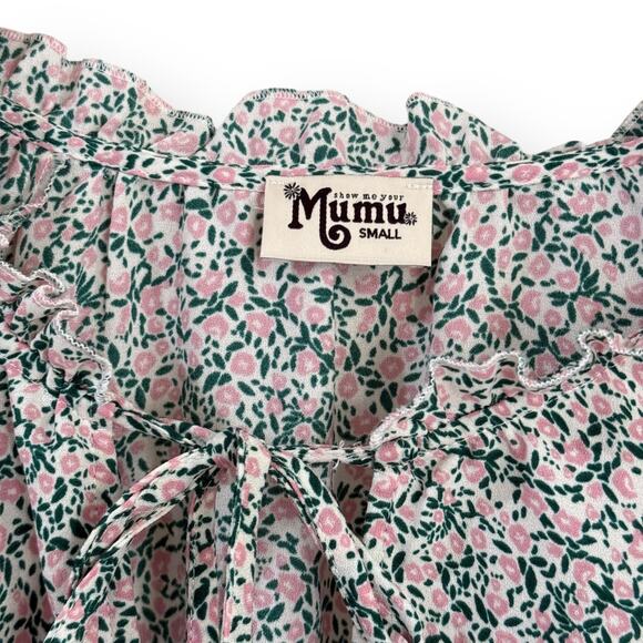 Show Me Your Mumu Charlene Peony Please Tunic Top Blouse Pink Green Floral Small - Picture 5 of 10